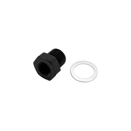 Reducing Bush Female 1/8 NPT To Male Metric M12 X 1.5MM Adapter (Black) - Stone Motorsport