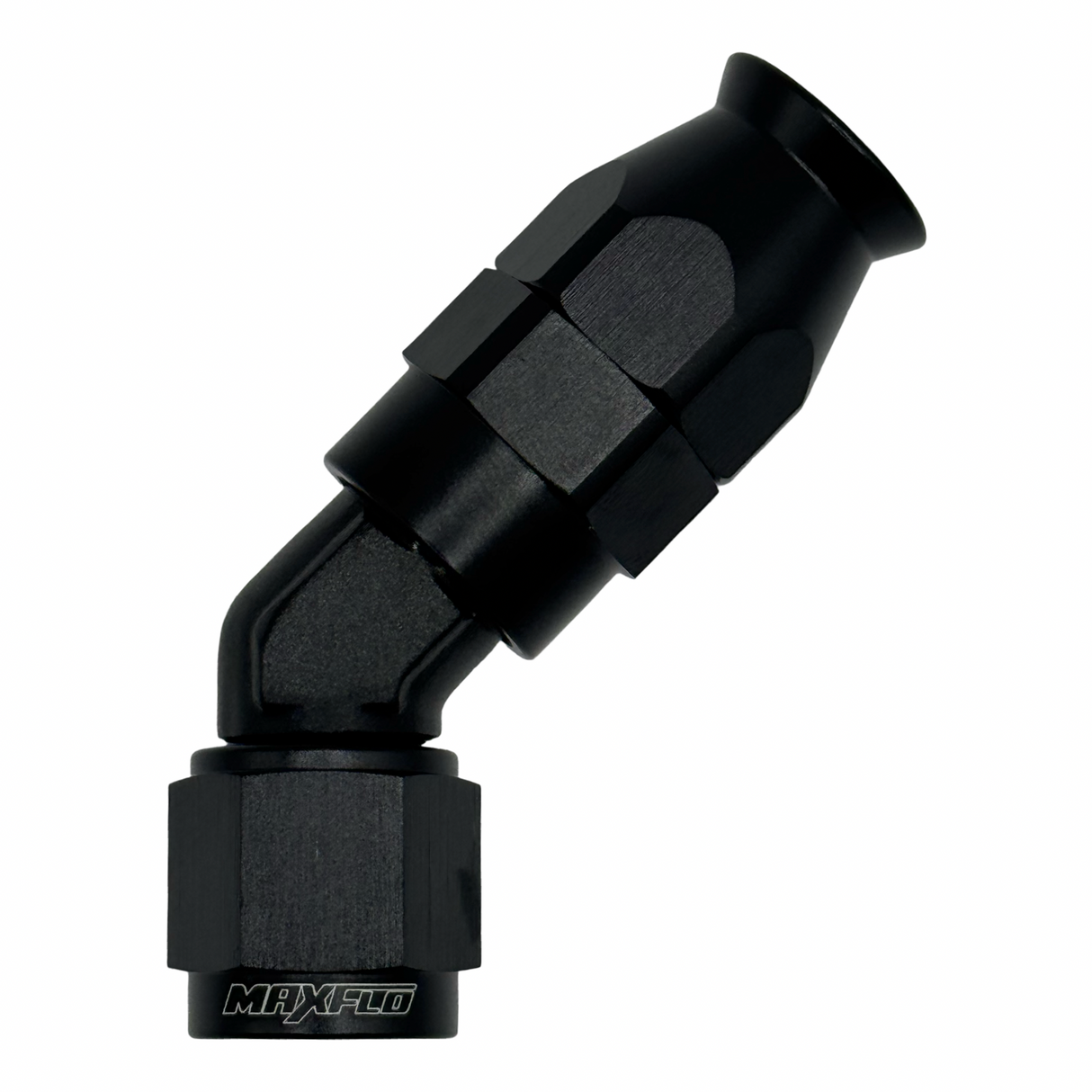 MaxFlo Motorsport Forged AN6 45 Degree Swivel Black PTFE