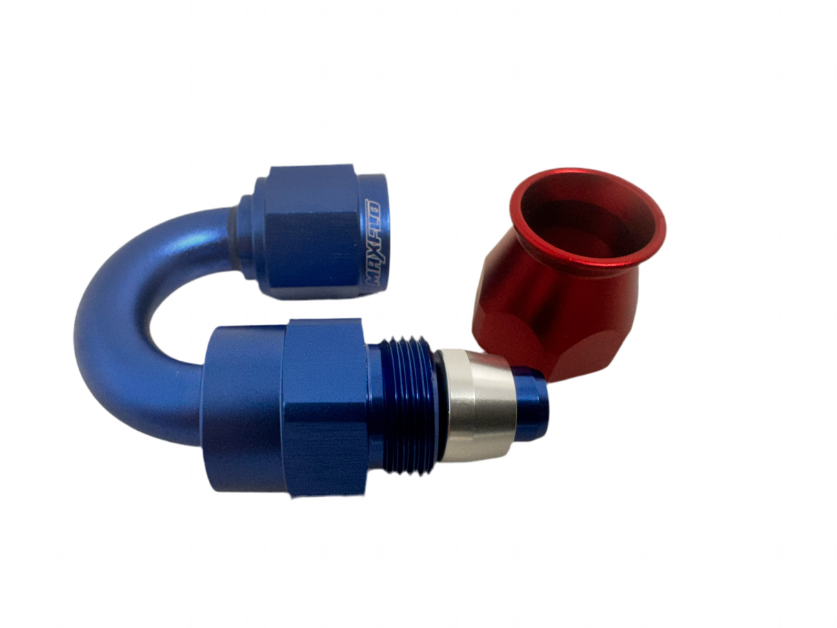 MaxFlo AN6 180 degree Swivel Blue/Red PTFE