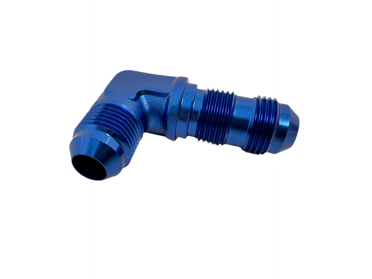 MaxFlo AN8 90 degree Bulkhead Blue