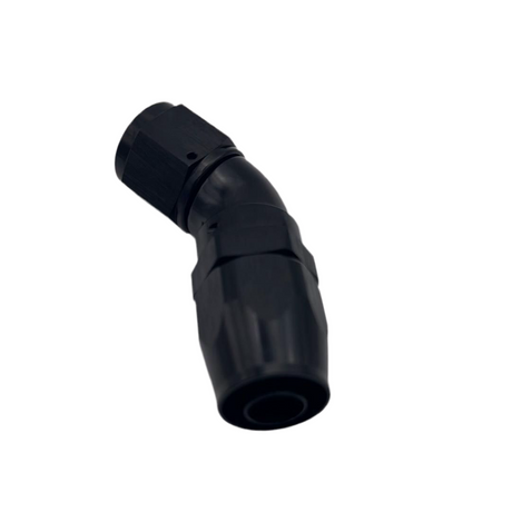 45 Degree Full Flow Hose End AN10 Black - Stone Motorsport