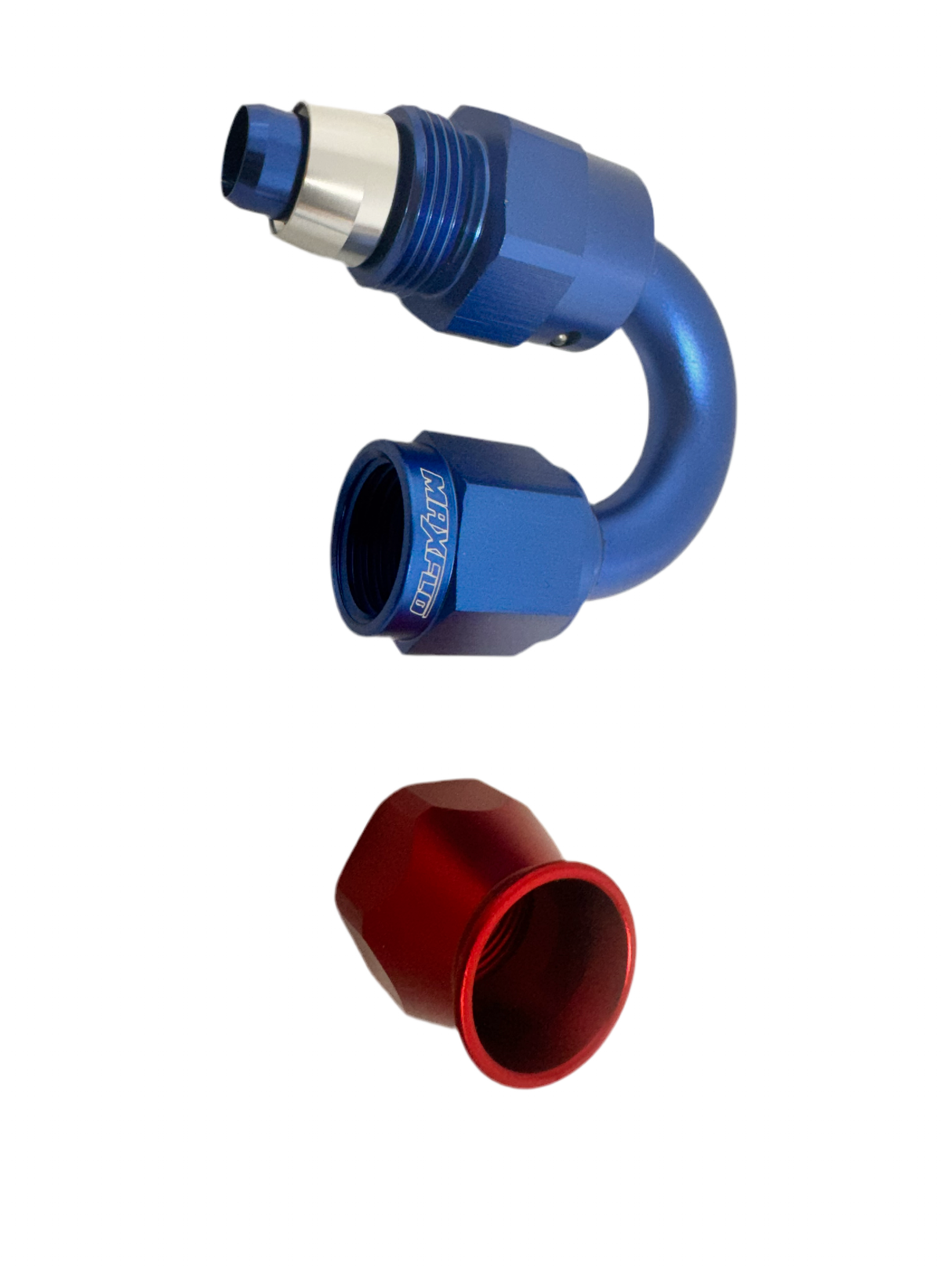 MaxFlo AN6 180 degree Swivel Blue/Red PTFE