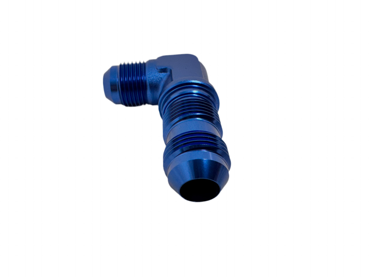 MaxFlo AN8 90 degree Bulkhead Blue