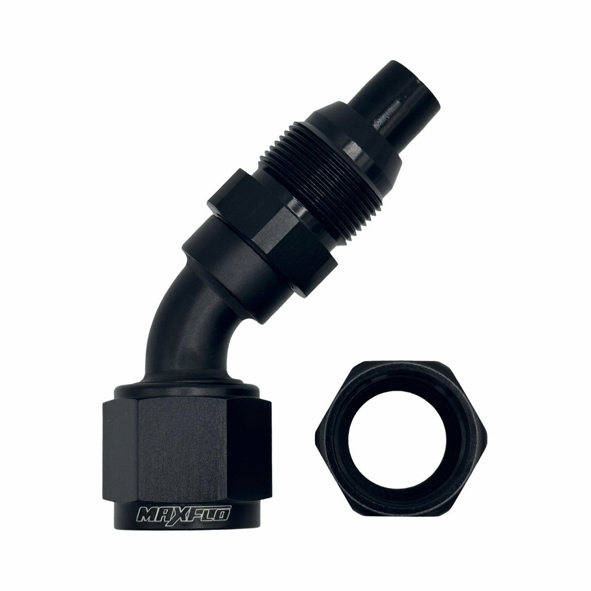 MaxFlo Motorsport AN16 45 degree Swivel Black