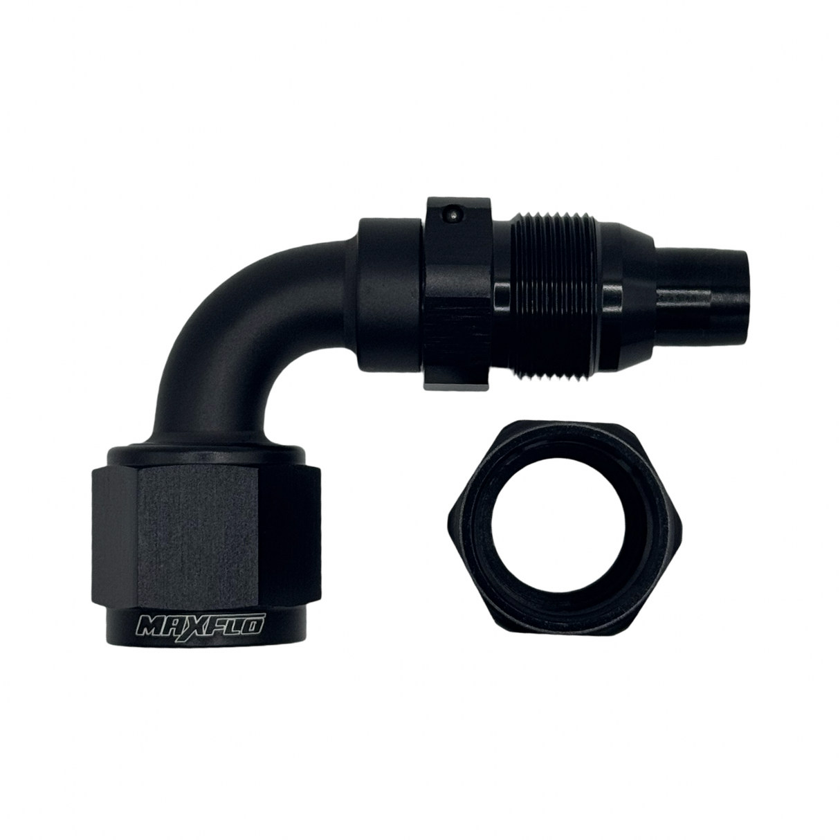 MaxFlo Motorsport AN8 90 Degree Swivel Black