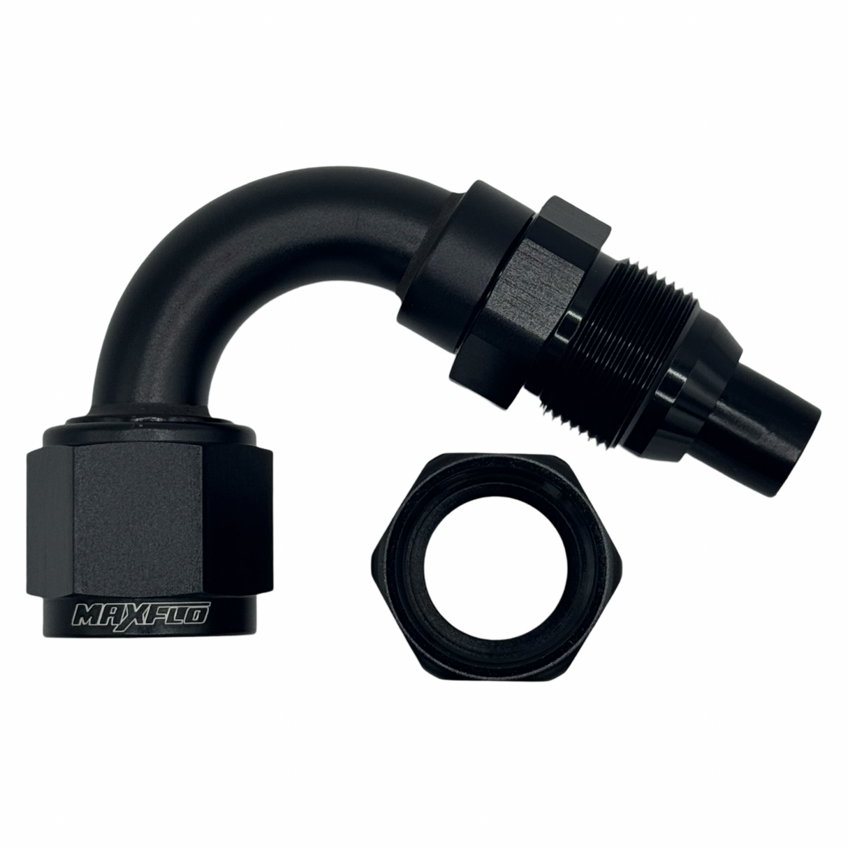 MaxFlo Motorsport AN6 120 degree Swivel Black