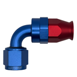 MaxFlo Motorsport AN8 90 Degree Swivel Blue/Red PTFE